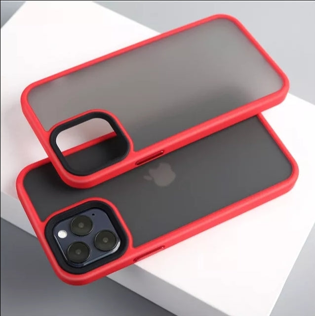 iPhone Silicone Translucent Case - Red x Black