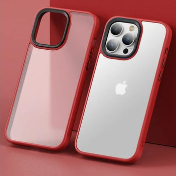 iPhone Silicone Translucent Case - Red x Black